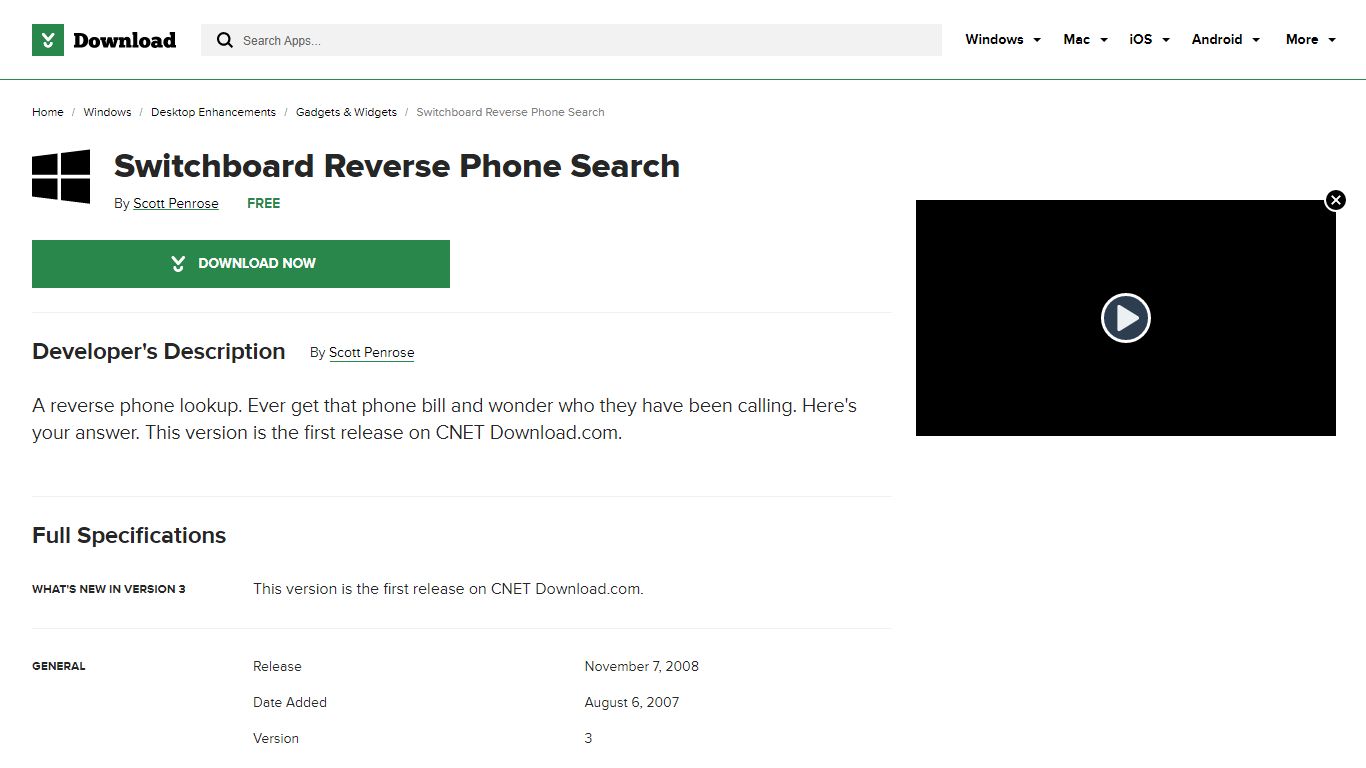 Switchboard Reverse Phone Search - CNET Download